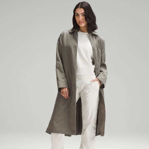 lululemon athletica Jackets & Blazers - Lululemon Lightweight Collared A-Line Coat Grey Sage